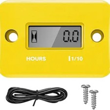 Small Engine Hour Meter Inductive Digital Automatically Shutdown-Yellow