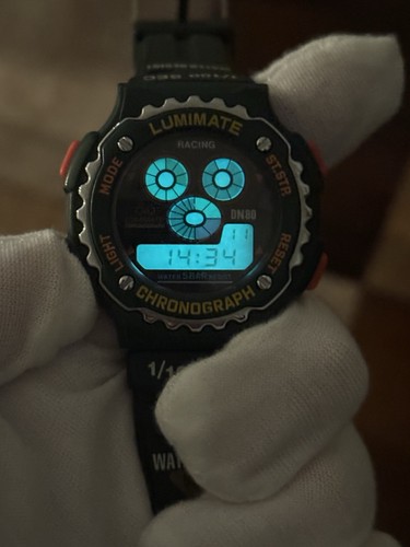 Rare Vintage Citizen Q&Q Racing Men’s Digital Chronograph Sports Watch JDM 1990s - Picture 4 of 9