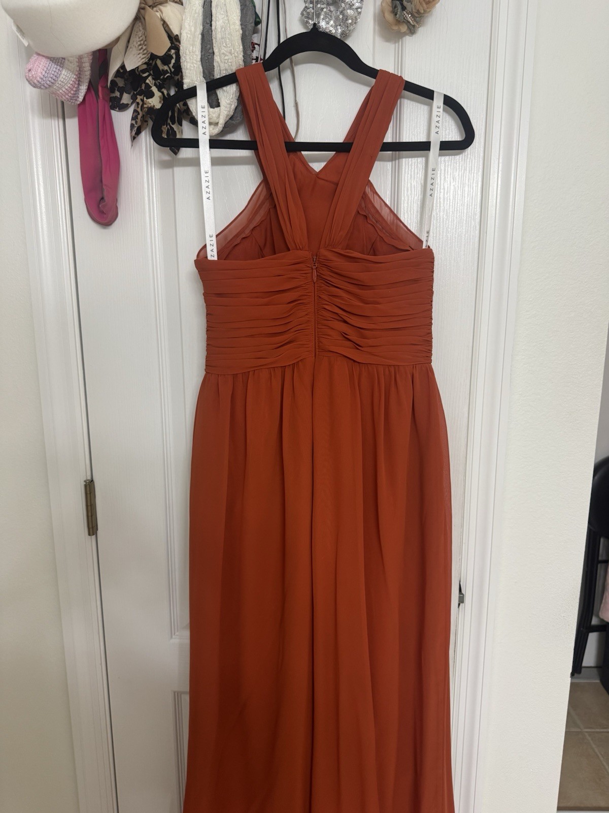 Womens Orange Solid Polyester Jumpsuit Casual Dre… - image 2