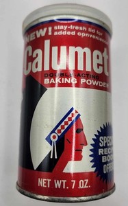 Calumet Double Acting Baking Powder 7 Oz Tin Can SEALED BRAND NEW.
