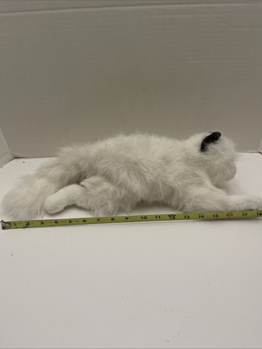 Peluche vintage Russ Sabrina gattino bianco gatto orecchie marroni occhi 15" peluche - Foto 6 di 6