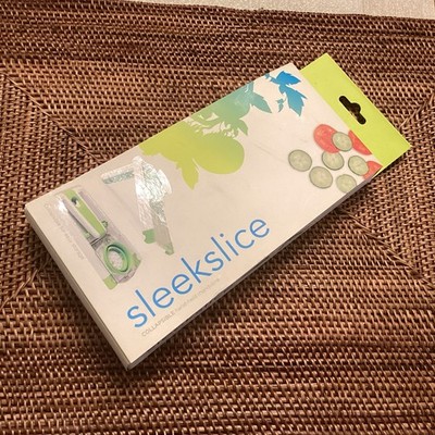 Chef'n Corp Green Sleekslice Collapsible Hand-Held Mandoline Slicer Easy Store