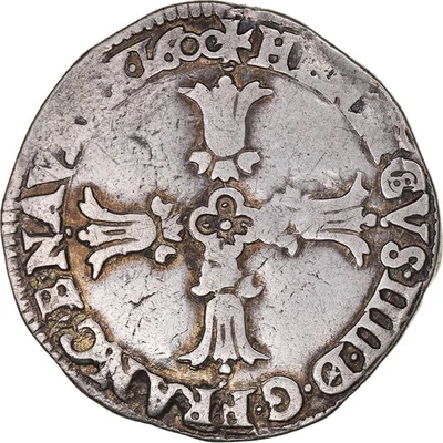 Monnaie, France, Henri IV, 1/4 Ecu, 1600, Bayonne, TTB, Argent, Duplessy:1224 - Photo 1/2