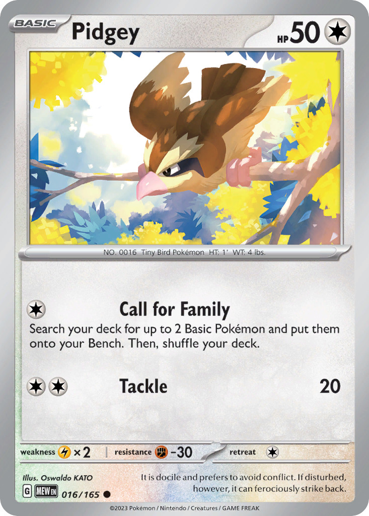 Pidgey 016/165 151 Common Pokemon NM/M