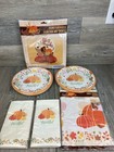 Thanksgiving Honeycomb Centerpiece Tablecloth Napkins Plates Thankful
