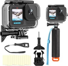 Compatible for Go Pro Hero 13 12 11 10 9 Black Waterproof Housing Case 60M/196FT