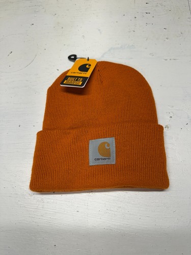 Neu mit Etikett Carhartt Beanie Strickbündchen Erwachsene Einheitsgröße Marmelade Orange A18-Q65