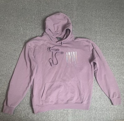 Amiri Hoodie Men Purple XL Paint Dripping Sweatshirt