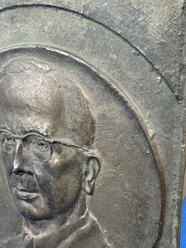 C.1930 Bronze Plaque ~ High Relief Portrait "Gentleman" Unknown Subject, Truman? - Picture 4 of 14