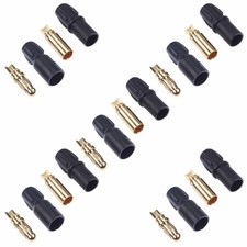 5 Pairs Male + Female SH3.5 Gold Plated Bullet Banana Connectors 20A Amass