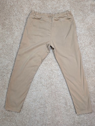 Duer DU/ER Pants Men 34x30 Khaki Tan Brown T2X Athletic Taper Slim Fit Chino - Picture 15 of 17