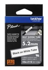 Brother Genuine Pro Tape HSe-211E Heat Shrink Tubing - Black on White, 5.2mm Wid