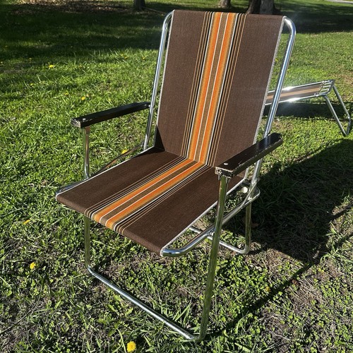 Vintage Airstream Zip Dee Folding Camp Chair Lounge Attachment USA Made 1980s - Picture 13 of 18