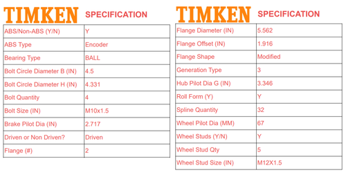 TIMKEN HA590219 Front Wheel Bearing and Hub Assembly For 2007-10 Chrysler Cirrus - Picture 3 of 9