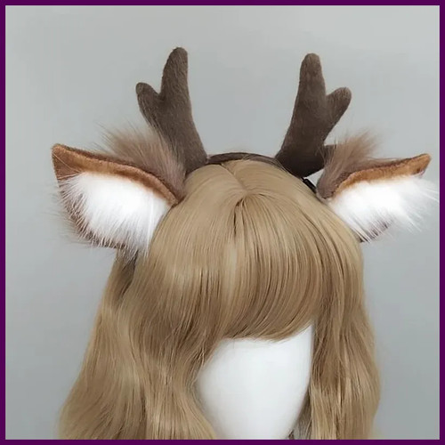 Süßes Plüsch Geweih Stirnband Mode Cosplay Hirsch Ohr Kopf Hoop Lolita Haarbänder - Bild 1 von 34