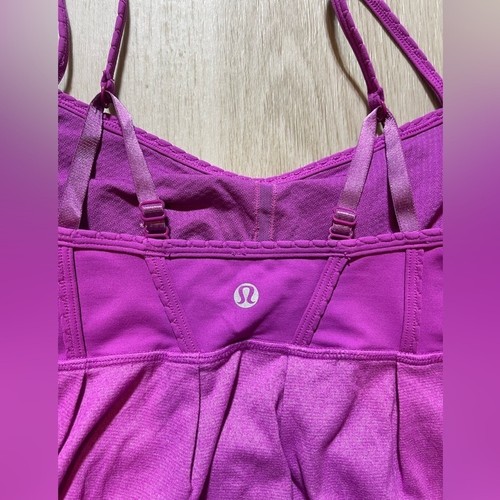 Lululemon Bliss Break Tank Dress Magenta Built-In Bra Adjustable Straps Size 4 - Picture 3 of 8