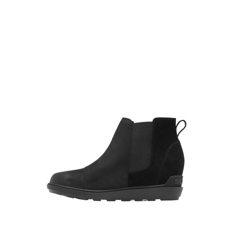 Botas informales Sorel Evie II Chelsea para mujer, negras/sal marina, W9 - Imagen 4 de 6