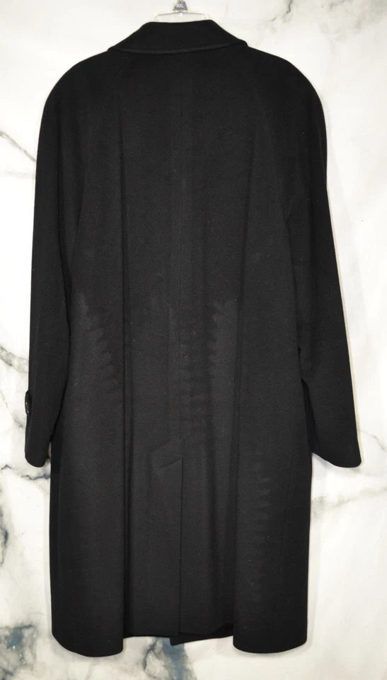 METROPOLITAN BY LORD & TAYLOR Black Wool Cashmere Blend Overcoat 44 Reg Italy Vt - Image 3 of 4