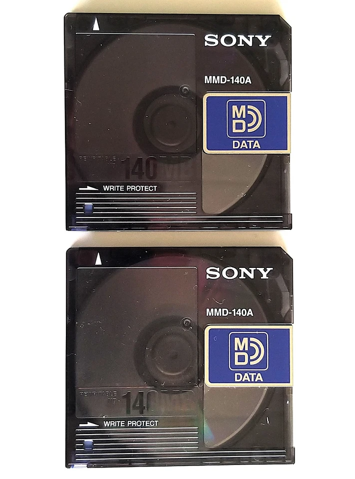 2 Stk. SONY MD DATA 140MB, MMD-140A 1 x bespielt, „endlos“ wiederbeschreibbar - Bild 3 von 4