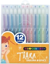 SAKURA Cray-Pas Water-Based Ballpoint Pen Ball Sign Tiara 12 Colors PGB12TN