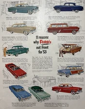 1953 Ford Automobiles 11 Reasons Models Family Sedan Test Drive VTG Print Ad