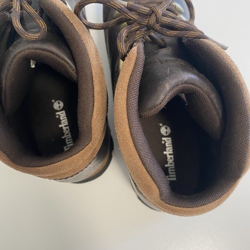 Timberland Boys Youth Brown Leather Boots Size US7 UK6.5 EU40 Hiking Casual Logo - Picture 7 of 13