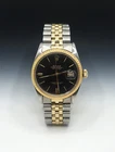 Rolex 36MM Two Tone Jubilee Date Just w/ Black Dial Model 1601 Mens Watch