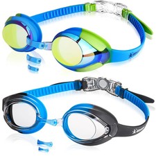 2 Pack Kids Swim Goggles Swimming Goggles for Toddler Children Girls Boy Yout...