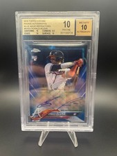 Ronald Acuña Jr 2018 Topps Chrome Rookie Auto Blue Wave Refractor /150 BGS10|10