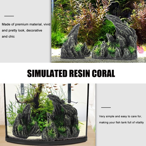 1 Set Steingarten Ornamente Harz Berg Handwerk Dekor Aquarium Decorati ↑ - Bild 2 von 12