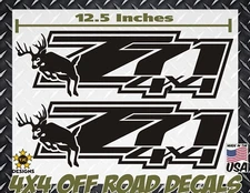 Z71 Truck Bed Offroad Decals Set GLOSS BLACK Chevrolet Silverado Deer Hunting