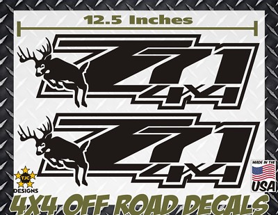 Gloss Black Z71 4x4 Bed Decal Set For Chevrolet Silverado - Made In USA - View #3