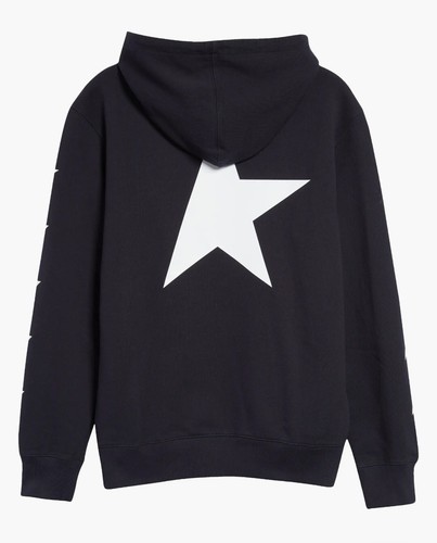 $295 Golden Goose Alighero Star Collection Sudadera con Capucha Pullover Talla XS Blanco y Negro - Imagen 20 de 24
