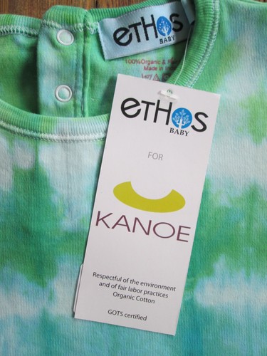 ethos BABY Paris 4T Shirt Tie Dye Girls Tee Blue Green Organic Cotton Fair Trade - Picture 2 of 6