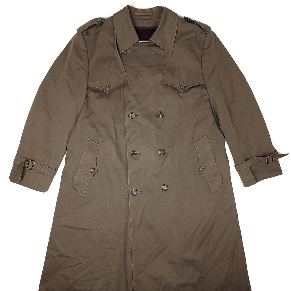 Vintage Christian Dior Monsieur Trench Coat Mens 42R Wool Lined