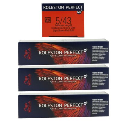 Wella Koleston Vibrant Reds 3 x 60 ml 5/43 hellbraun rot gold Set
