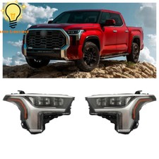 Headlights Led For 2022-2023 Toyota Tundra Pair Headlamp Black Wo Auto Leveling