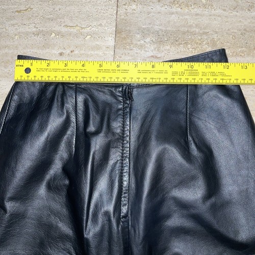 Brass Plum Skirt Nordstrom Black Genuine Leather womans Sz 3 - Picture 3 of 5