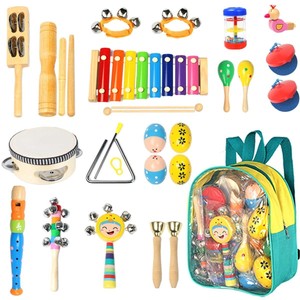 Toddler-Musical-Instruments-Ehome-15-Types-22pcs-Wooden-Percussion-Instruments