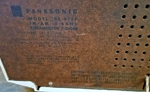 Vintage Panasonic RE-6137 AM FM Solid State 2 Band 7 Transistor Radio WORKS! - Picture 5 of 8