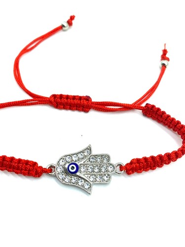 Kristall Hamsa Hand geflochten Schnur Armband #2927 - Bild 19 von 23