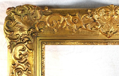 VINTAGE FITS 13 X 15" DEEP GOLD GILT PICTURE FRAME FINE ART WOOD COUNTRY LAYERED - Picture 17 of 23
