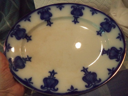 Antique WEDGWOOD POPPY Flow Blue Imperial Porcelain PLATTER about 14 X 11 inches - Picture 17 of 19