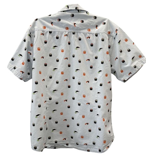 Creative Destruction Herren Hemd Sushi Print Large Kurzarm hellblau - Bild 4 von 6
