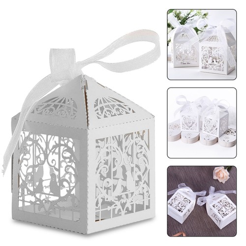 50-100x Love Bird Corazón Caja Boda Fiesta Favor Corte Láser Dulce Pastel Caramelo Regalo - Imagen 110 de 133