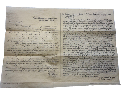Robert E Lee's Farewell Address 1865 on Antiqued Parchment Paper - Picture 2 of 2