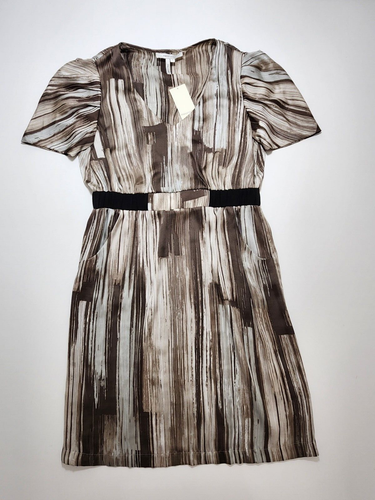 Max & Cleo Brown Scoop Neck Short Sleeveless Knee Length Dress Size M Medium - Picture 4 of 13