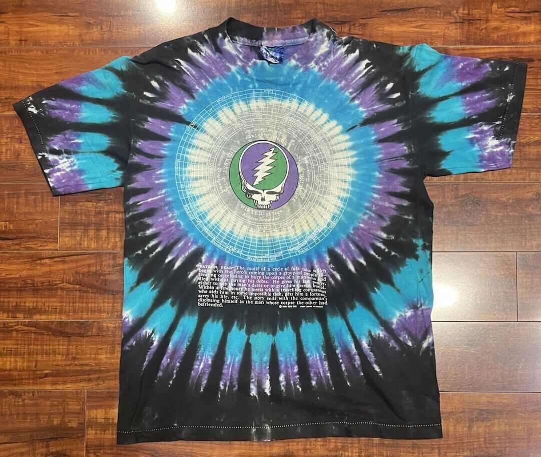 【LIQUID BLUE】90s GRATEFUL DEAD Tee Vintage 90s Grateful Dead Liquid Blue Tie Dye Long Sleeve T