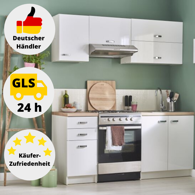 Vicco Kuche Raul Kuchenzeile Kuchenblock Einbaukuche 240 Cm Anthrazit Hochglanz Online Kaufen Ebay