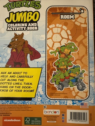 NEW, TMNT TEENAGE MUTANT NINJA TURTLES JUMBO COLORING AND ACTIVITY BOOK - Picture 3 of 4